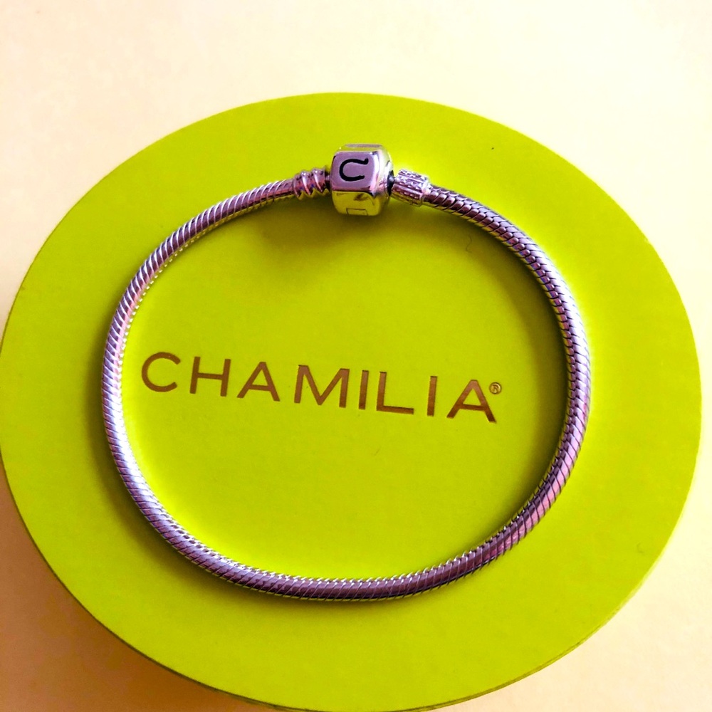 Chamilia Silver Snake Chain Bracelet with Box Clasp 7.5 inches